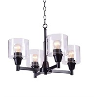 4-Light Reversible Chandelier with Clear Glass