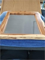 Wooden Framed Mirror - 15" x 15" - Ready to Hang