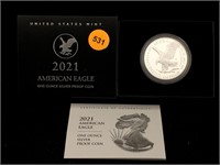 2021 Proof Silver Eagle 1 Oz 999 In Box