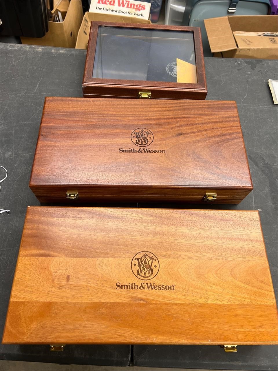 Smith & Wesson  wood  display boxes