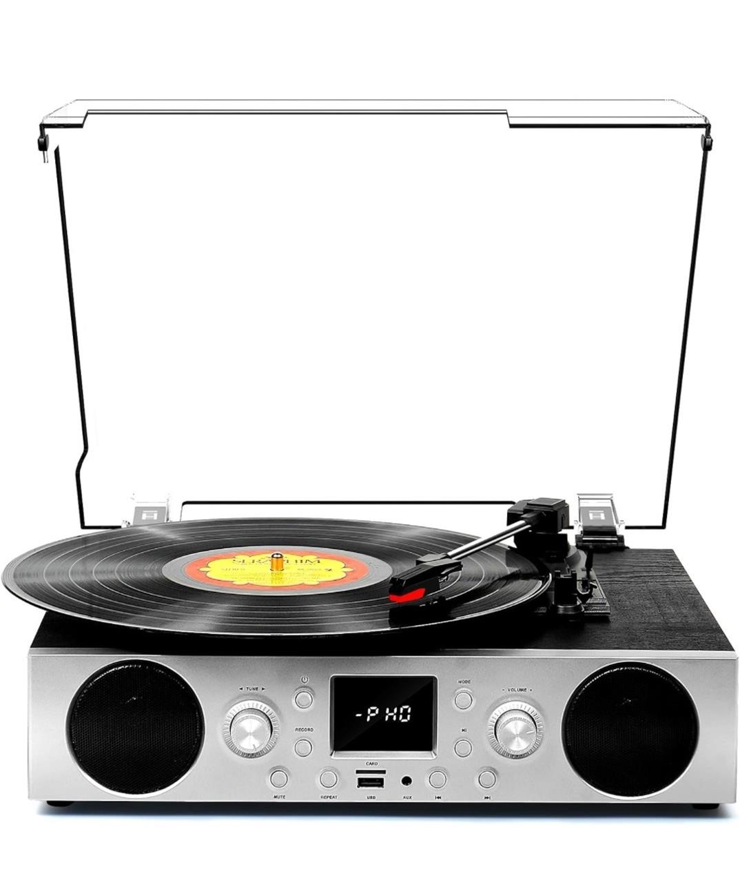 $55 Vinyl Record Player Bluetooth Turntable
