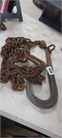 LOGGING CHAIN WITH LARGE HOOK, PLUS SMALL HOOKS