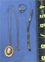 1/20 12k.g.f. Cameo Necklace, 10k.g.f. Ring,