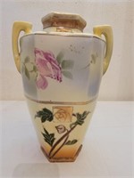Hand Painted Double Handle Asian Japan Floral