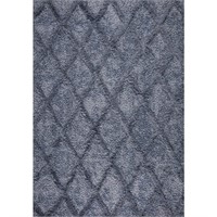 Valencia 6 Ft. X 9 Ft. Blue Trellis Shag Area Rug