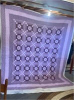 Purple Hand Made Quilt 82 x 96 inches needs