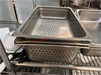 LOT - FULL SIZED STEAM PANS - PERFORATED