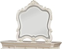 Acme Chantelle Wooden Frame Mirror in Pearl White