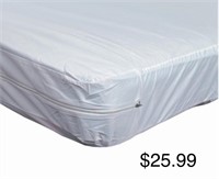 ZIPPERED PLASTIC PROTECTIVE MATTRESS COVER FOR