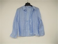 Women's XXL Long Sleeve Button Up Shirt, Blue XXL
