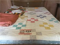 QUILTS, HANDMADED, PATCHWORK 72" X 77"