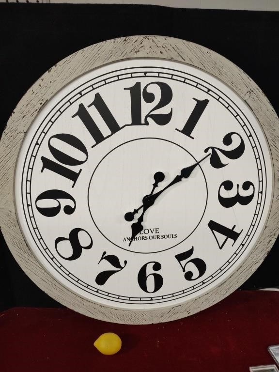 Huge 32" Round Wooden Clock