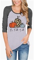 Sz M It's Fall Yall Shirt Women Pumpkin Graphic