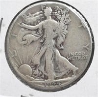 1944 Walking Liberty Half Dollar Coin 90% Silver