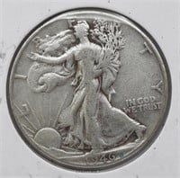 1946 Walking Liberty Half Dollar Coin 90% Silver