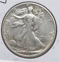 1945-S Walking Liberty Half Dollar Coin 90% Silver