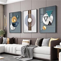 ARTKN 3 Pieces Abstract Framed Canvas Wall Art, Ge