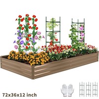 N5111  Zizin Raised Garden Bed 6x3x1 ft, Brown