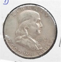 1957-D Franklin Half Dollar Coin  90% Silver