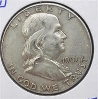 1961-D Franklin Half Dollar Coin  90% Silver