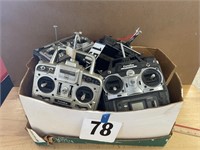 BOX OF RC REMOTE CONTROLLERS