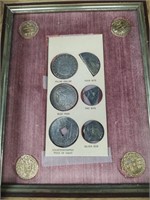 Roman Coins in Frame - 10x12