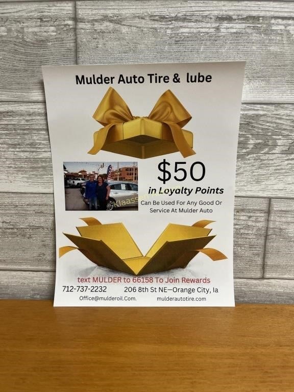 $50 in loyalty points at Mulder