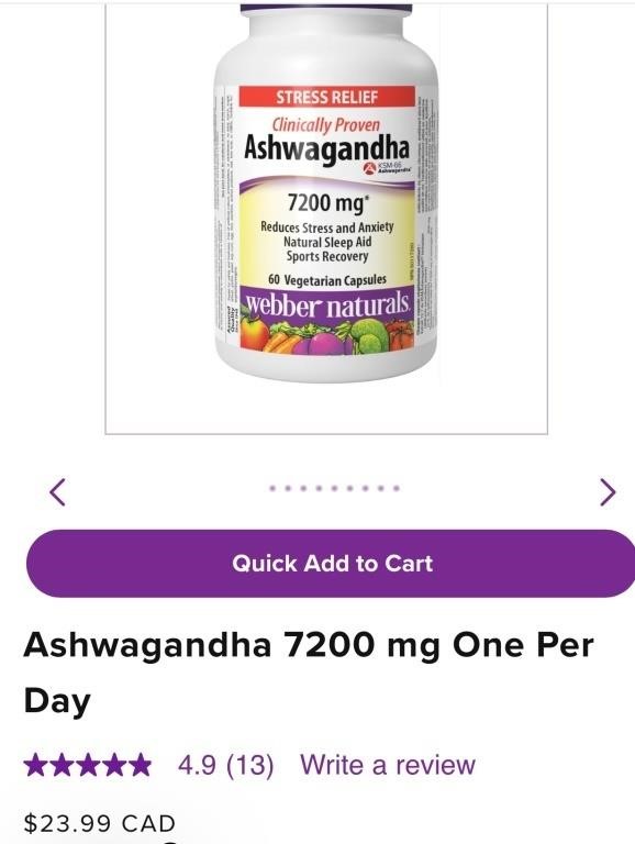 Ashwagandha 7200 mg One Per Day - Expiration May