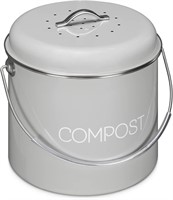 1.3 Gallon Metal Compost Caddy Bin - Gray 5L