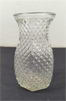 Vintage Hoosier Diamond Pattern Glass Vase
