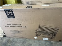 MM black hardwood painted 4 ft glider bench