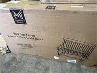 MM black hardwood painted 4 ft glider bench