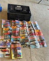 1980’s Car exchange and parts magazines w tote