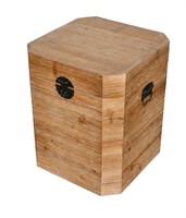 Wooden Trunk Accent Storage Side Table