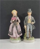 Vintage FBIA Colonial Man and Woman Hand Painted