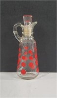 Vintage Anchor Hocking Red Polka Dot Clear Glass