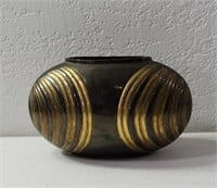 Art deco solid brass vase