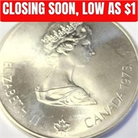 $80 Silver Montreal Olympic $5  Coin