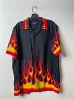 Button Up Flame Shirt