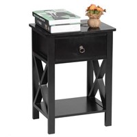 E3139  FCH Ktaxon Nightstand with Drawer, Black