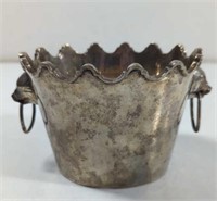 Vintage Silver Plated Bowl With Lion Head Handles