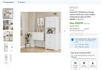 E3143  Homfa Bathroom Storage Cabinet, 67.5" White