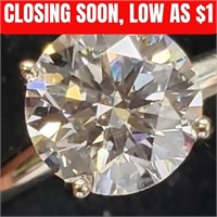 $7200 14K  Lab Diamond(1.5,Si1,E) Weight 3.4 Gm Ri