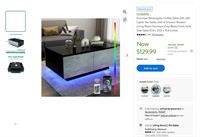 E3147  "Rectangular Coffee Table with LED Lights"