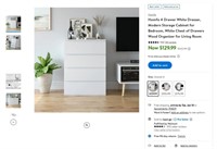 N5308  Homfa White Dresser Storage Cabinet
