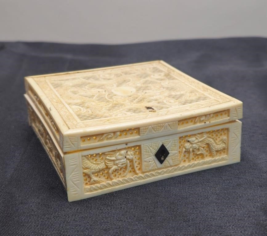 19th Century Chinese Carved Cricket Box