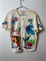 Vintage Knit Fish Button Up Shirt