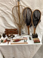 Vintage Fishing Items-Wooden & Cork Bobbers,