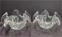 Pair of Vitri Di Murano  Glass Bowls