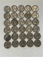 (30) Jefferson Nickels (Various Years)